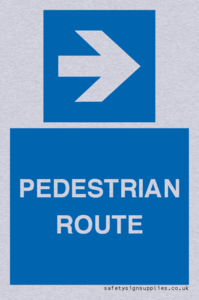 PEDESTRIAN ROUTE - right arrow